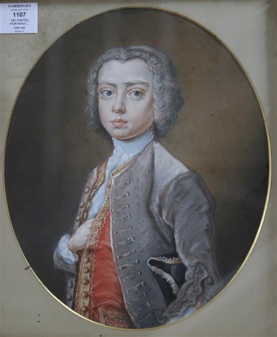 Follower of Dorothy Savile (1699-1758) - pastel, portrait of a youth, reputedly Bulkley Banson (1751-1761)